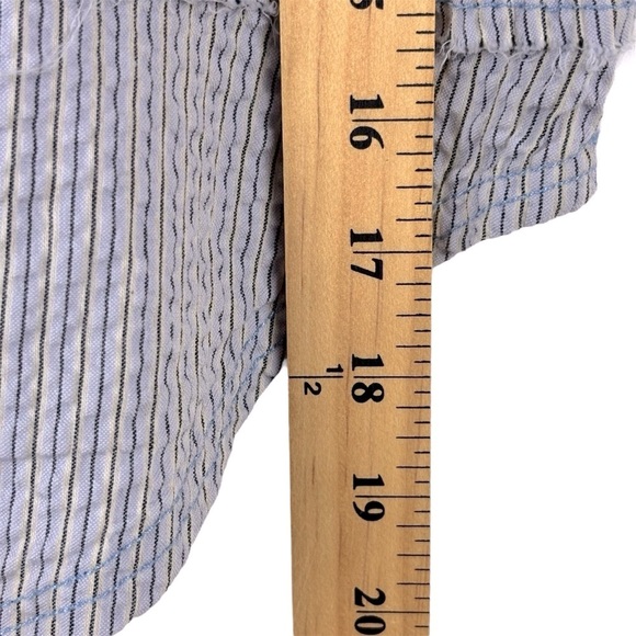 Free People We The Free Annabelle Button front Blue Striped Blouse Size L Boho - Picture 12 of 13